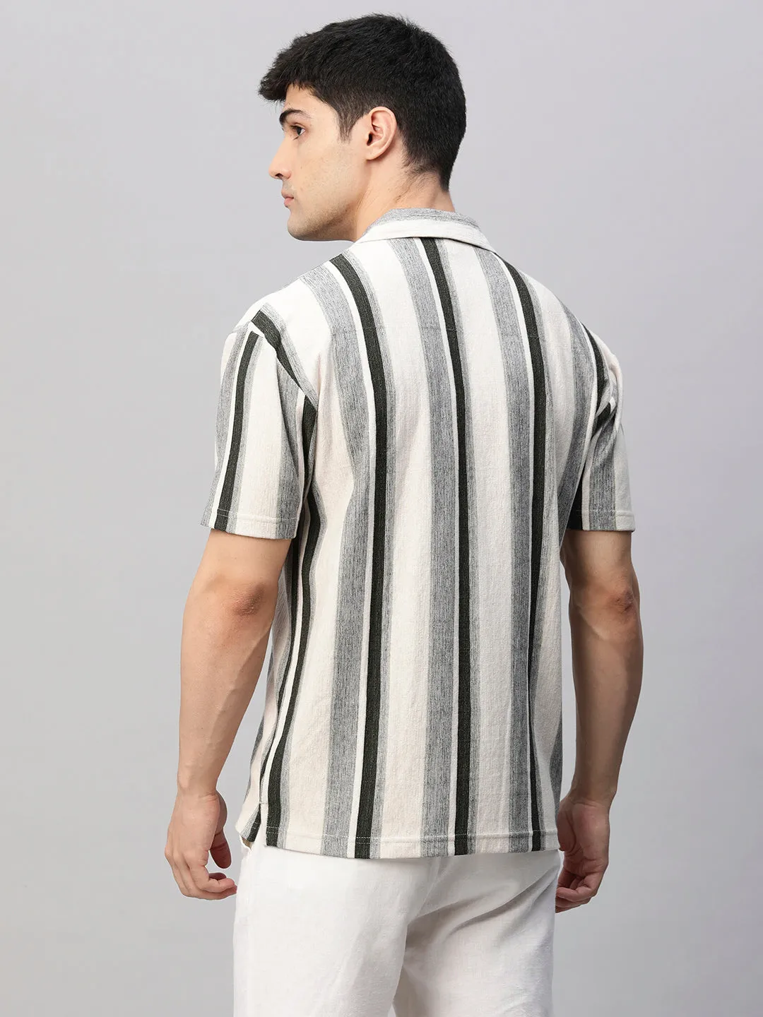 Mens Half Sleeve Resort Shirt - Stripe