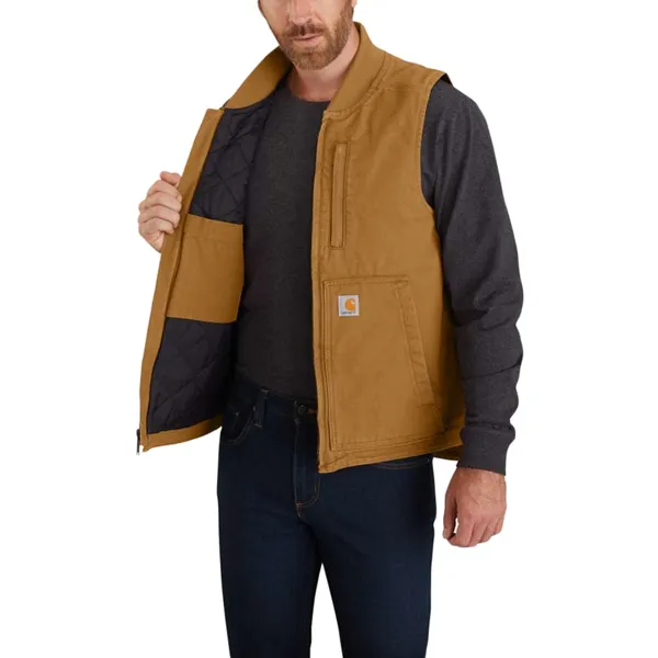 Men's Washed Duck Insulated Rib Collar Vest