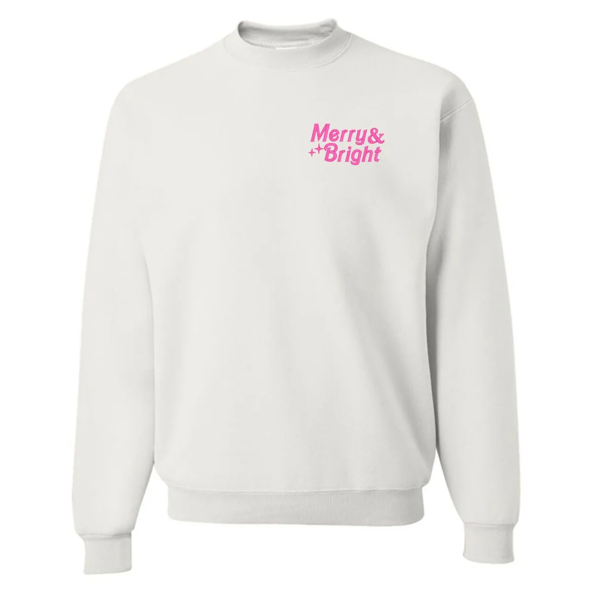 'Merry & Bright' Embroidered Crewneck Sweatshirt