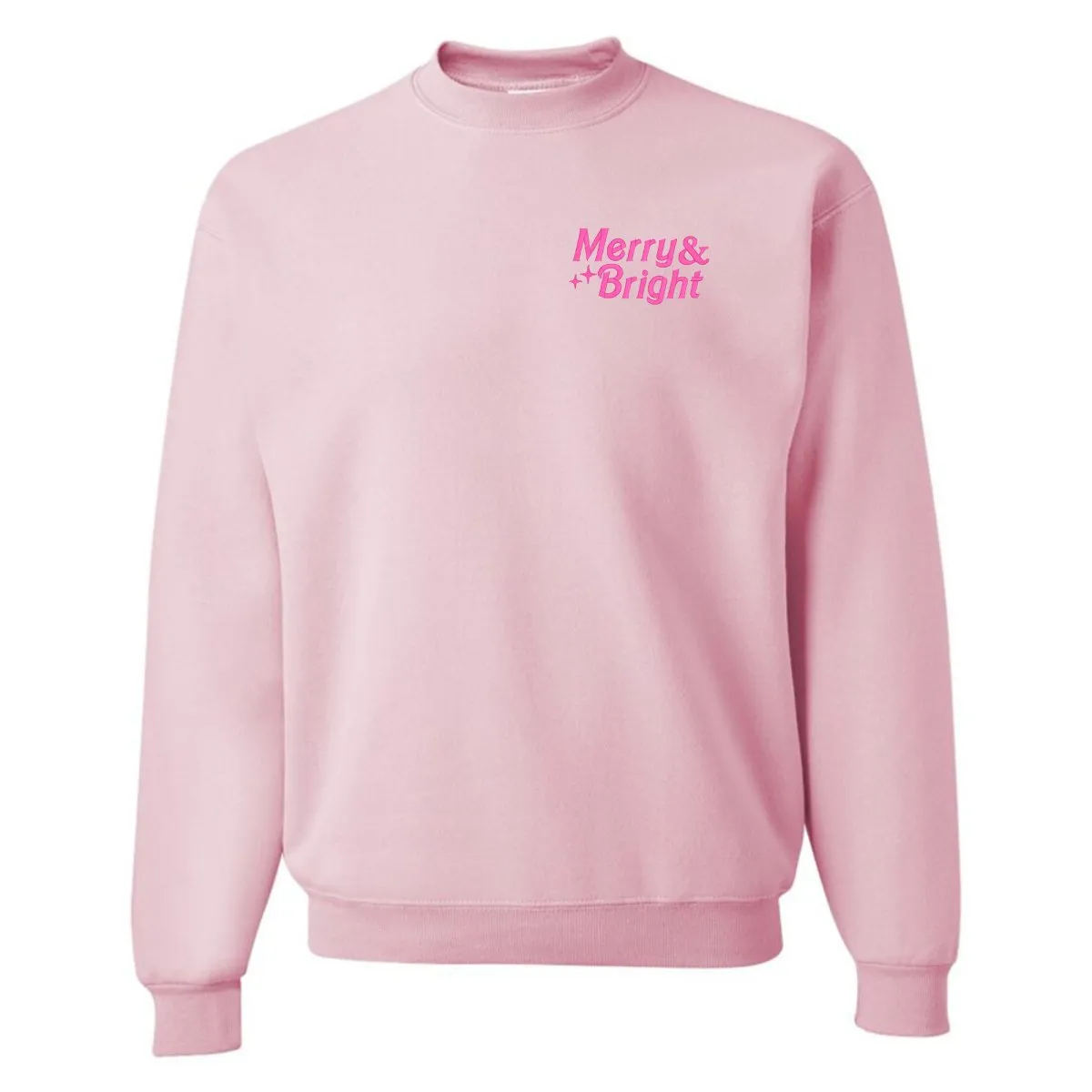 'Merry & Bright' Embroidered Crewneck Sweatshirt