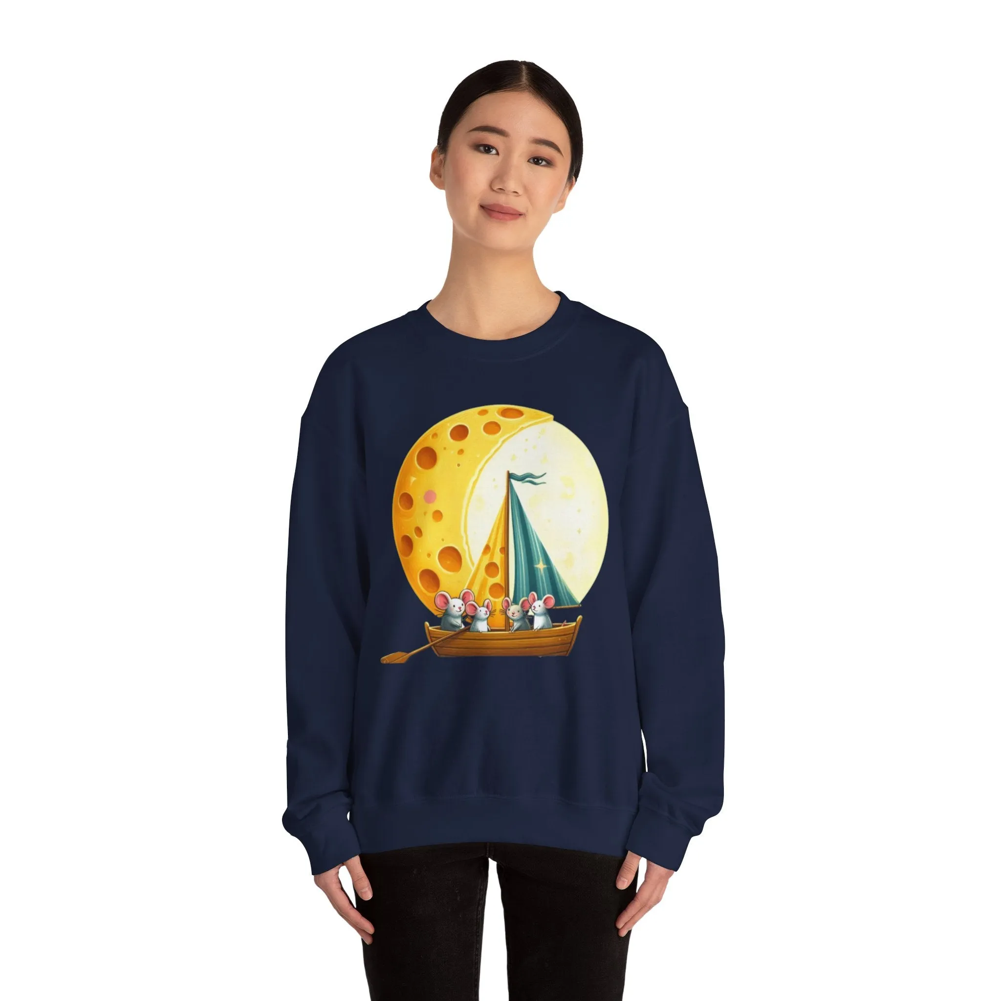 Mice and the Moon Made of Cheese - Unisex Heavy Blend Crewneck Sweatshirt