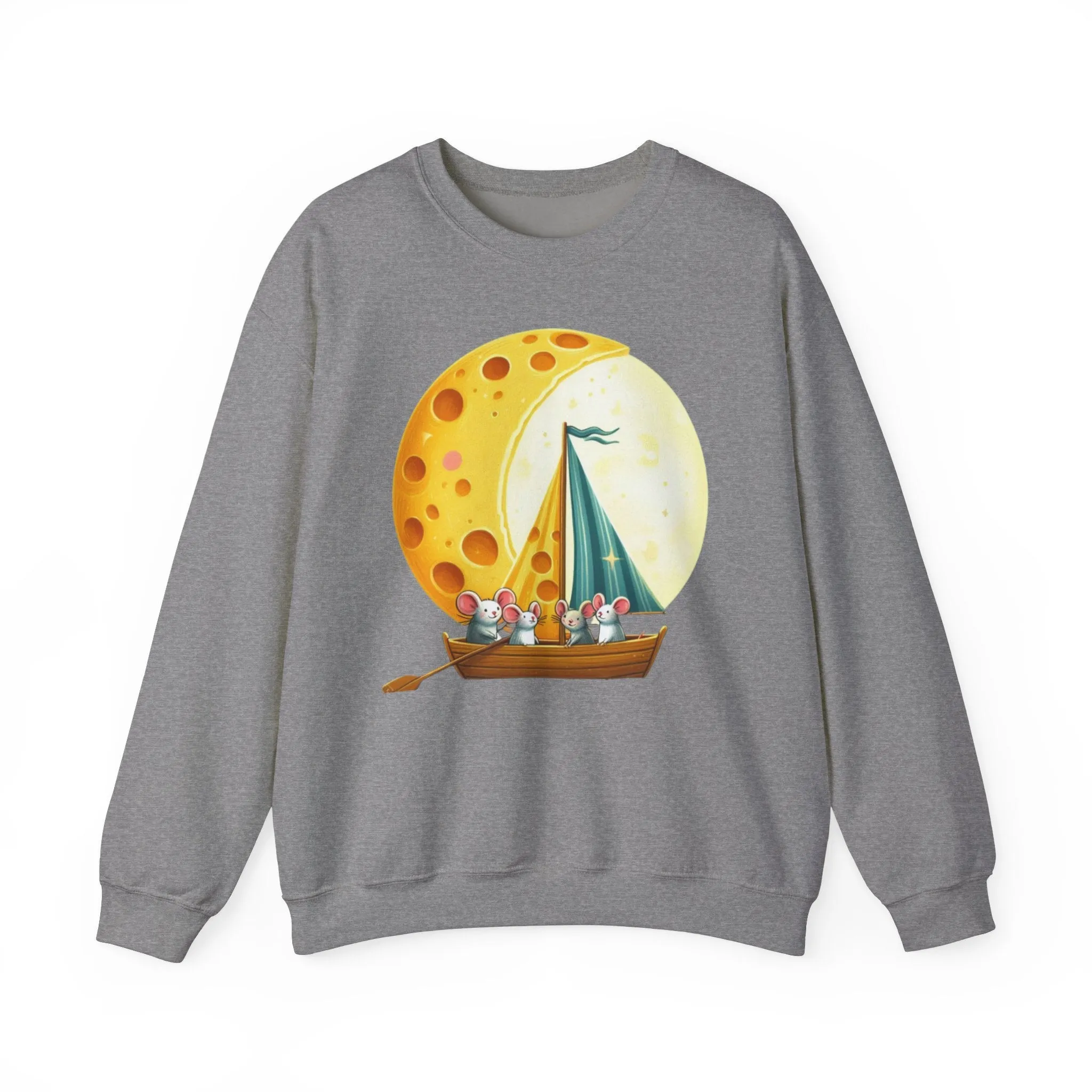 Mice and the Moon Made of Cheese - Unisex Heavy Blend Crewneck Sweatshirt