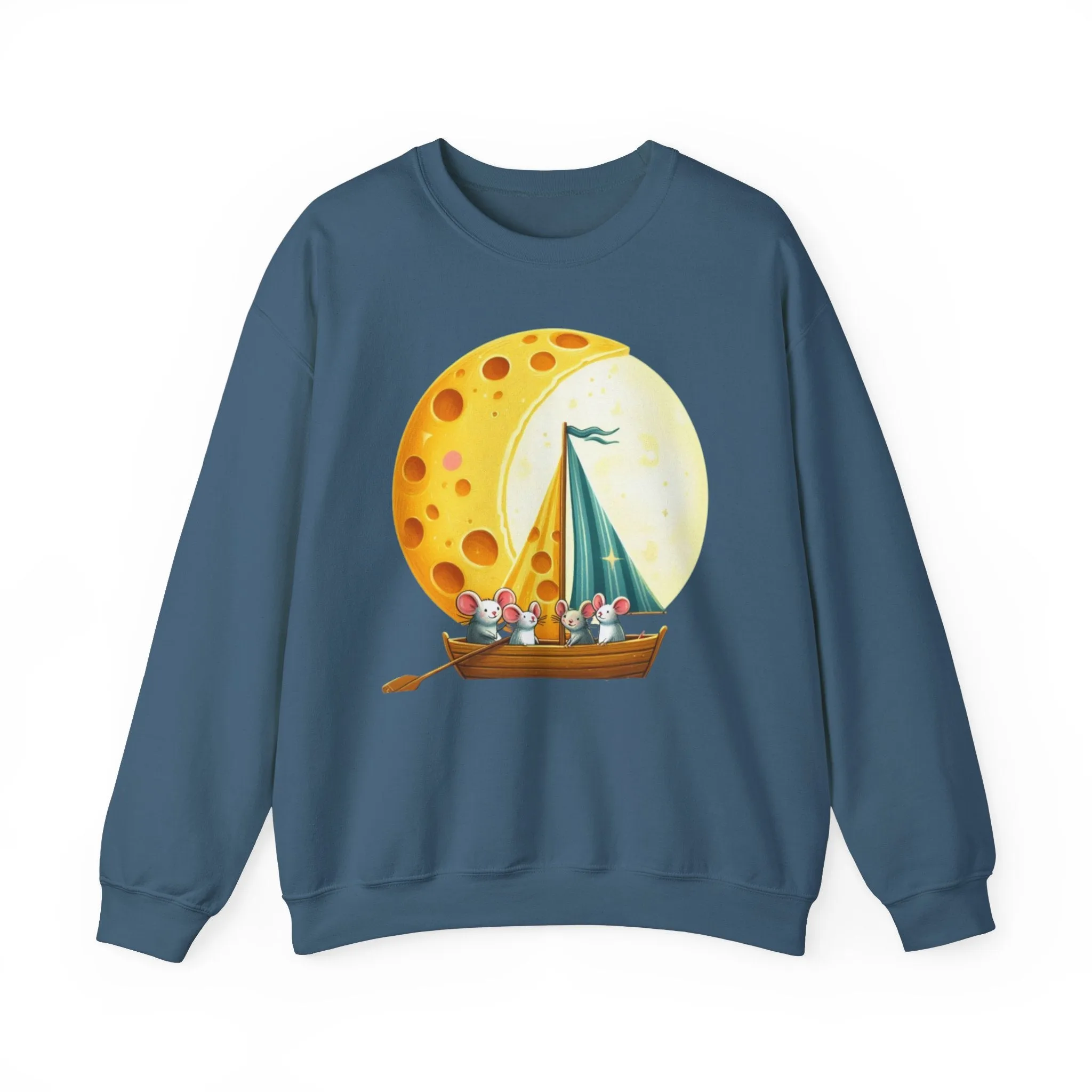 Mice and the Moon Made of Cheese - Unisex Heavy Blend Crewneck Sweatshirt