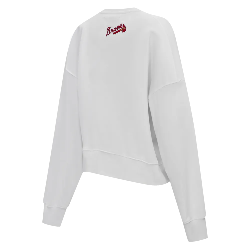 MLB ATLANTA BRAVES CLASSIC WOMEN'S CREWNECK (WHITE)