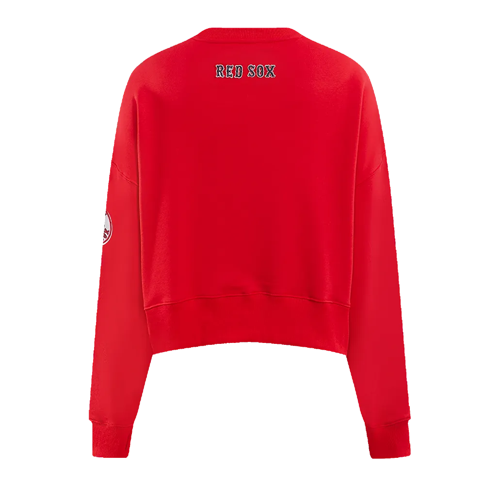 MLB BOSTON RED SOX CLASSIC WOMEN'S CREWNECK (RED)