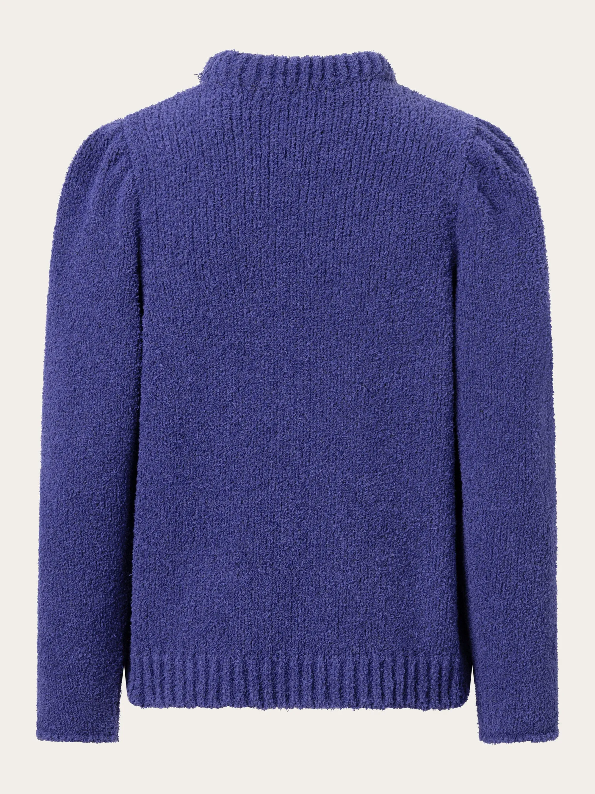 Mouline puff sleeve crew neck - Deep Purple