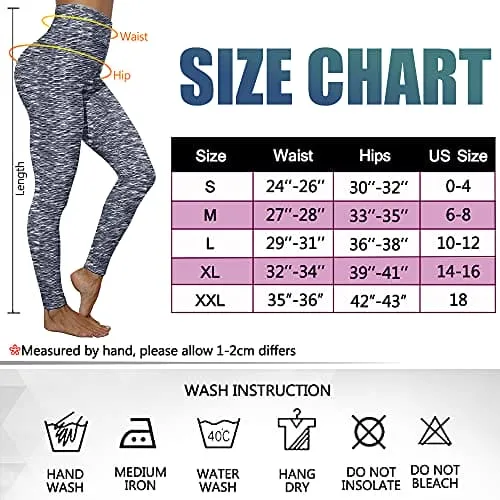 Murandick Textured Leggings for Women Scrunch High Waist Textured Yoga Workout Pants - Blue/Grey