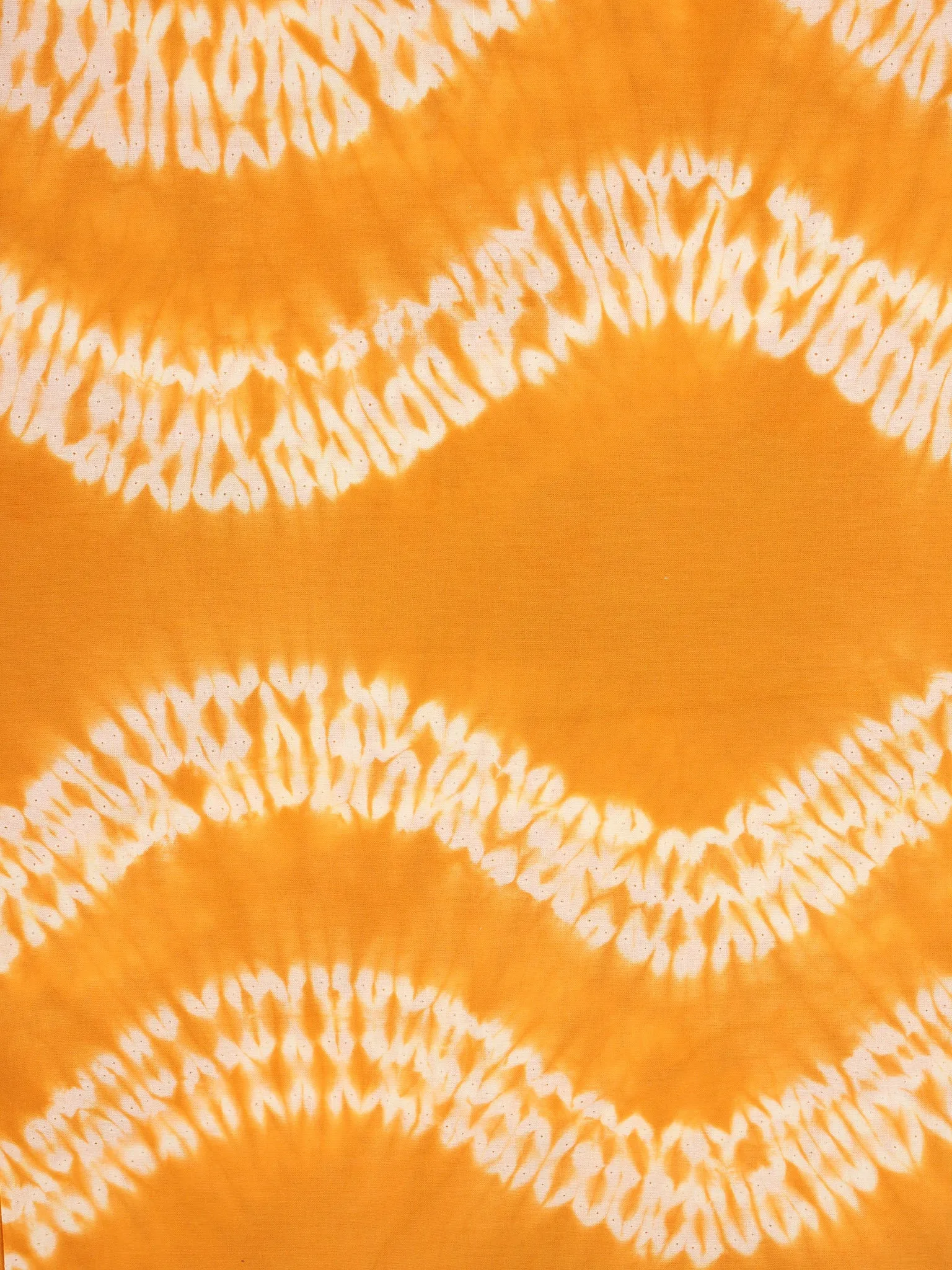 Mustard Yellow White Hand Shibori Dyed Cotton Fabric Per Meter - F0916271