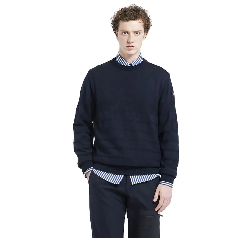 Navy Wool Crewneck Jumper