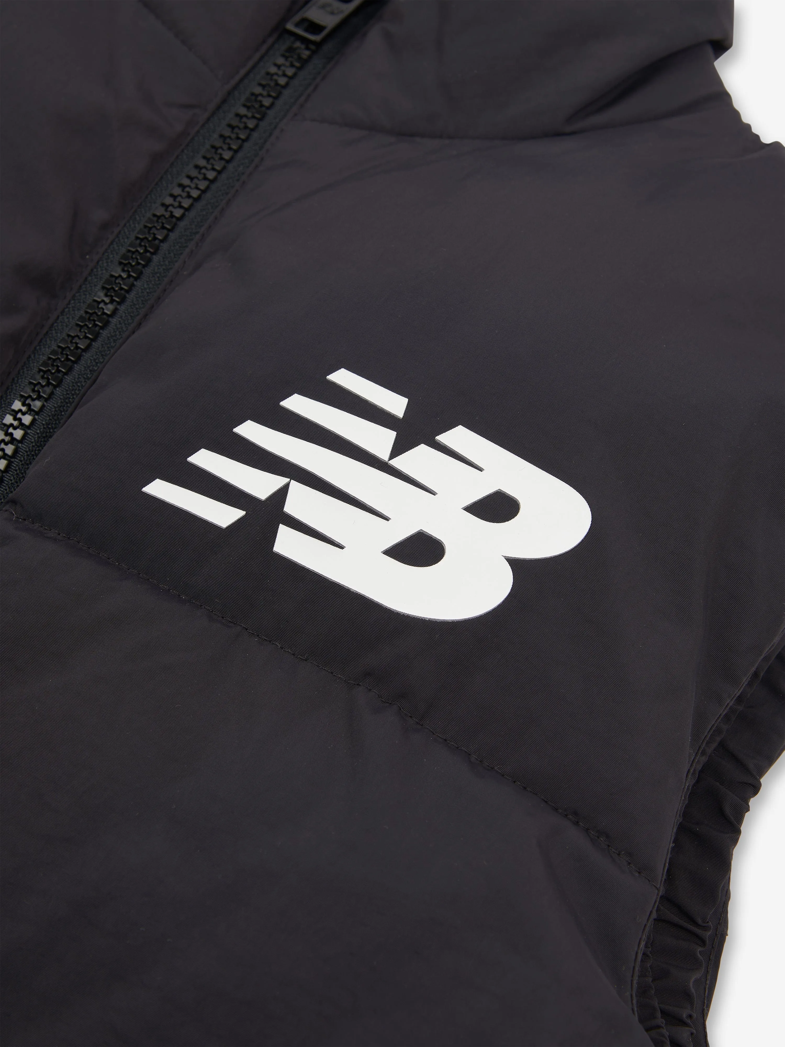 New Balance Boys Logo Quilted Gilet in Black