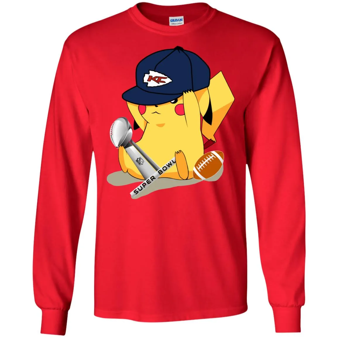 Nfl – Kansas City Chiefs Pikachu Super Bowl 2019 Football Men Long Sleeve Shirt