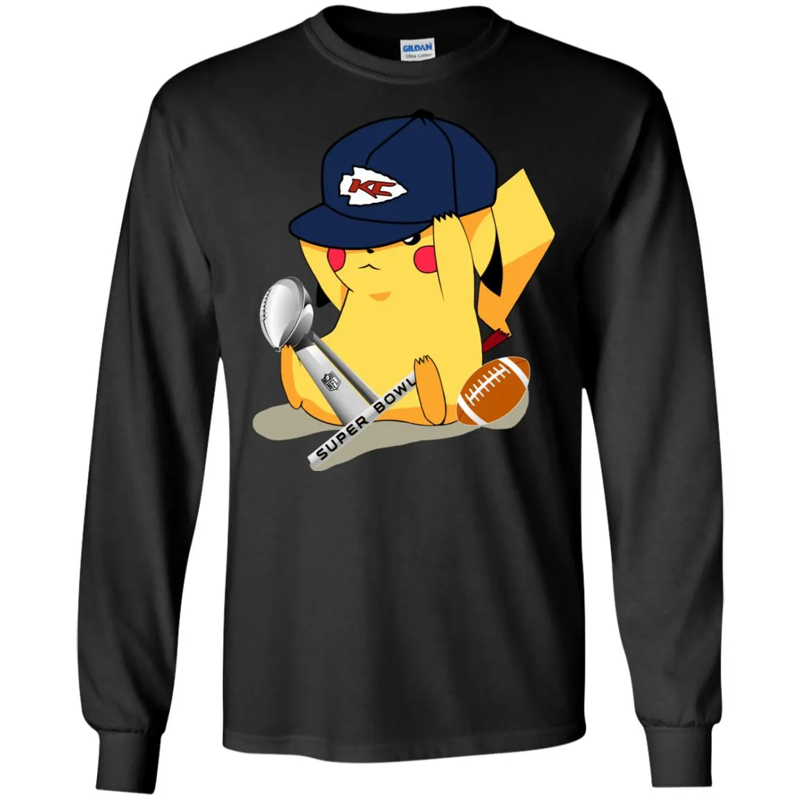 Nfl – Kansas City Chiefs Pikachu Super Bowl 2019 Football Men Long Sleeve Shirt