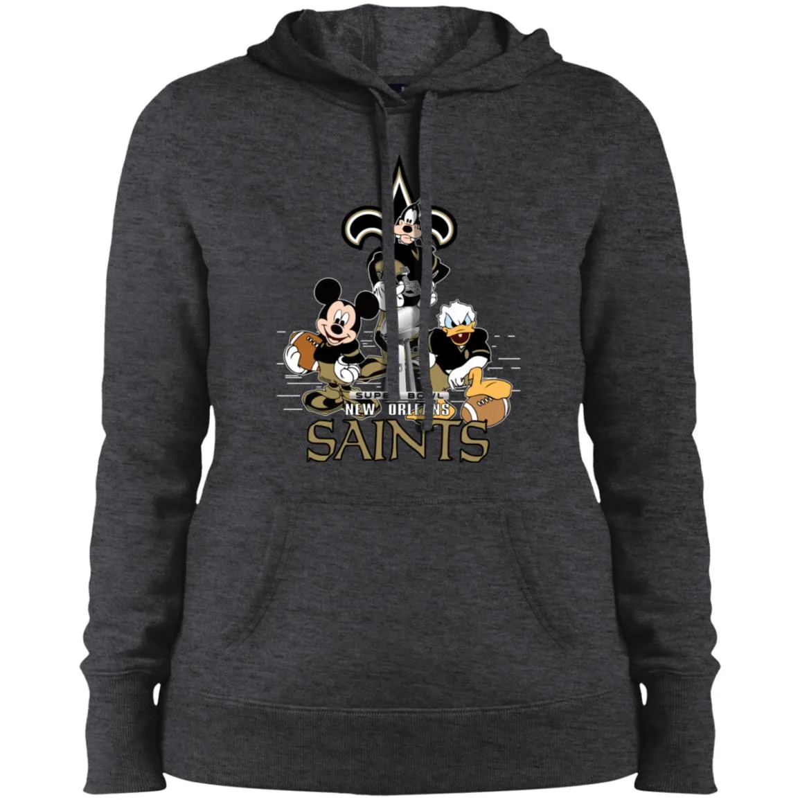 Nfl – New Orleans Saints Donald Duck Goofy Mickey Mouse Super Bowl 2019 Football Women Hooded Sweatshirt