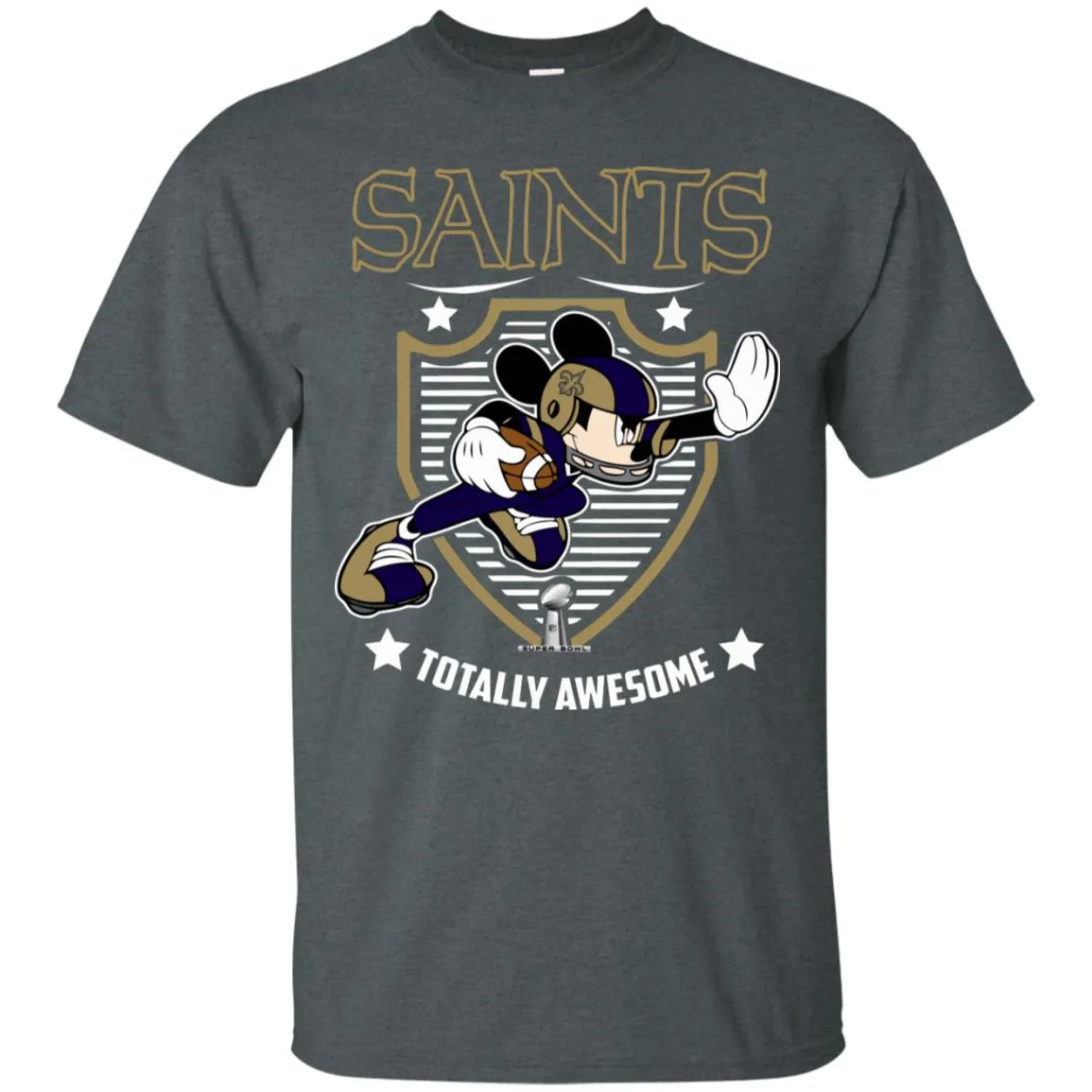 Nfl – New Orleans Saints Totally Awesome Mickey Mouse Super Bowl 2019 Football Men Cotton T-Shirt