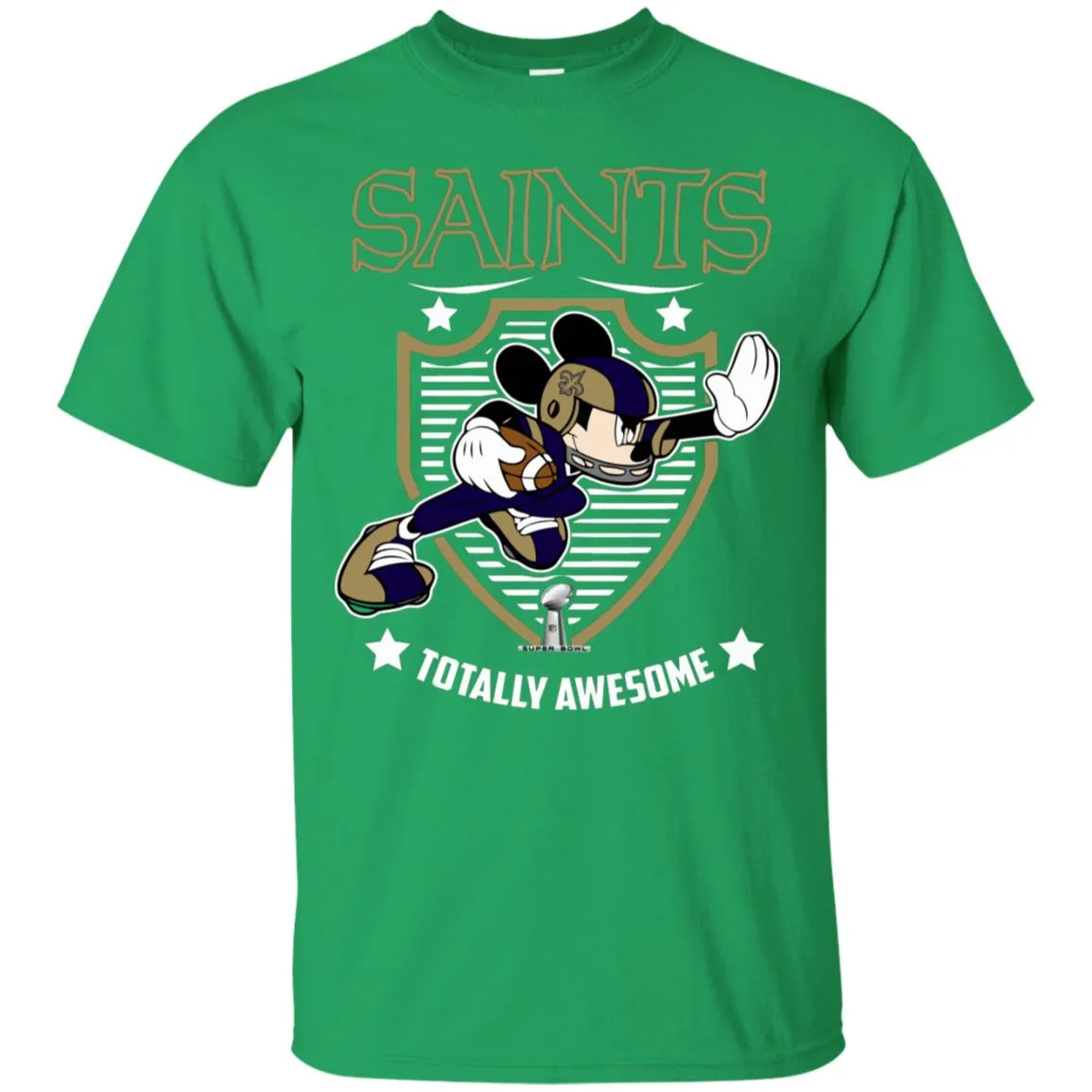 Nfl – New Orleans Saints Totally Awesome Mickey Mouse Super Bowl 2019 Football Men Cotton T-Shirt