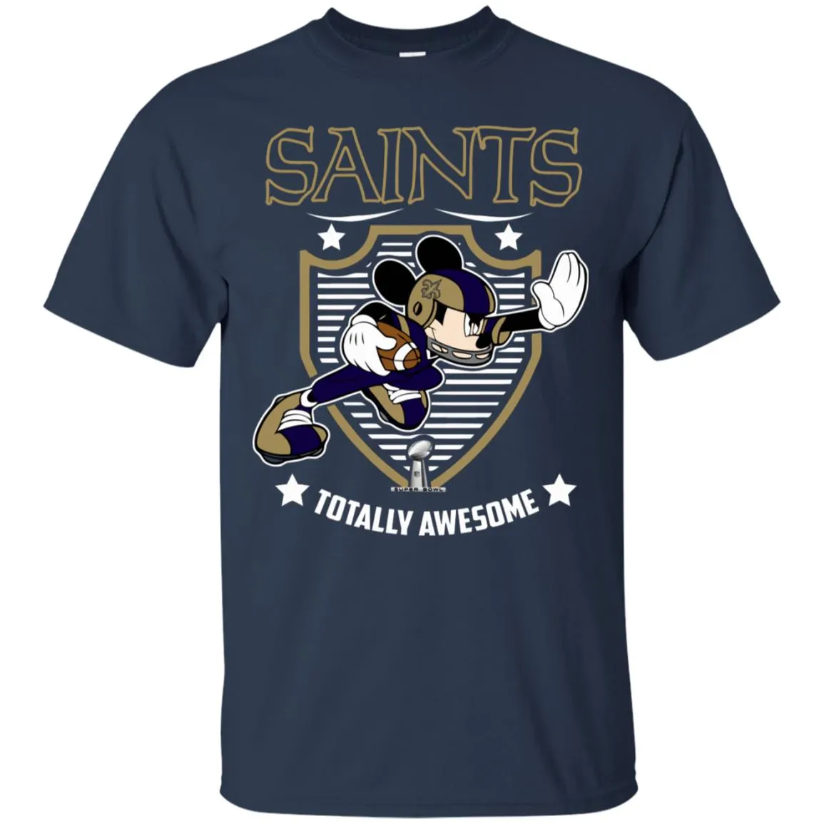 Nfl – New Orleans Saints Totally Awesome Mickey Mouse Super Bowl 2019 Football Men Cotton T-Shirt