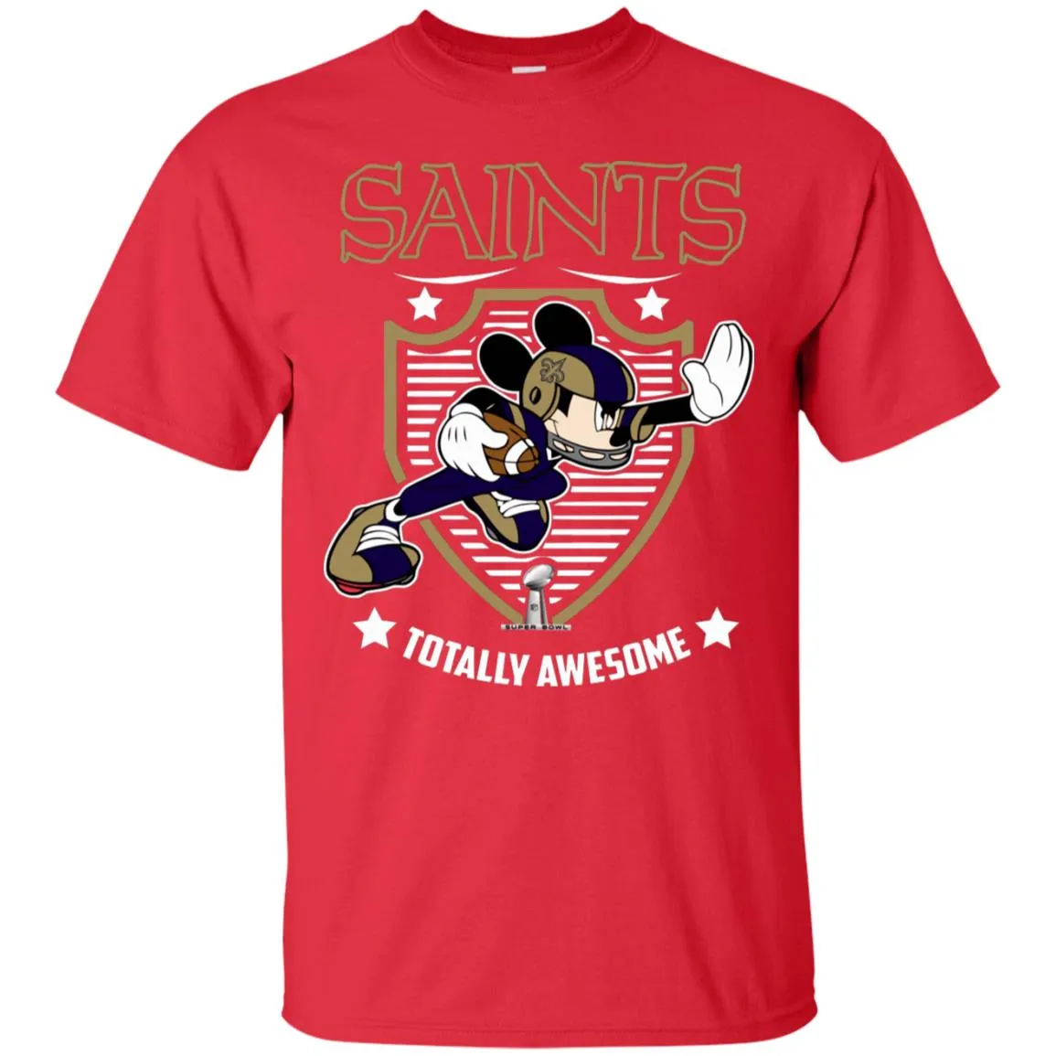 Nfl – New Orleans Saints Totally Awesome Mickey Mouse Super Bowl 2019 Football Men Cotton T-Shirt