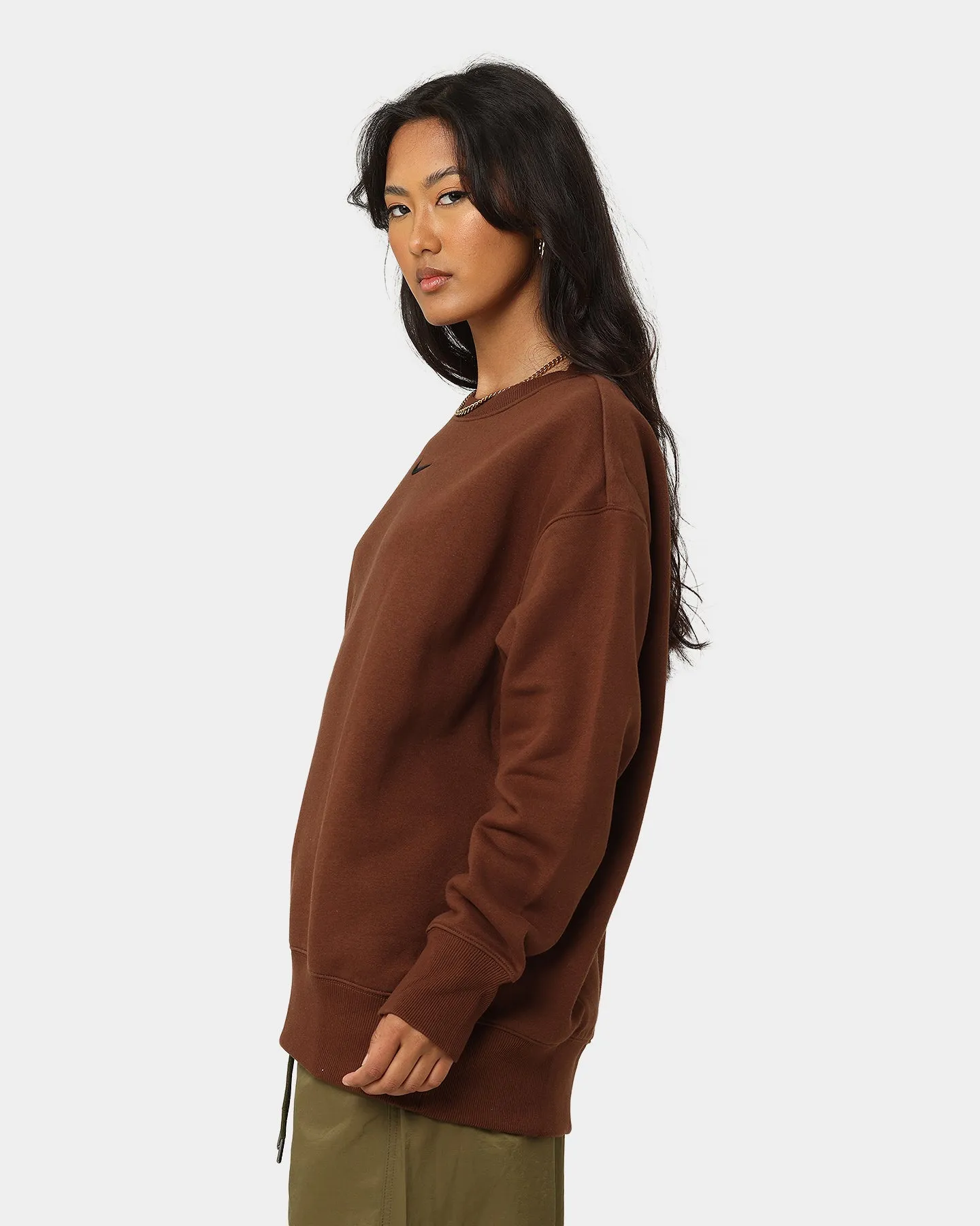 Nike Women's Nike Sportswear Style Fleece Oversized Crewneck Cacao Wow