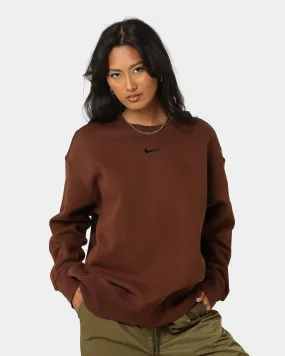 Nike Women's Nike Sportswear Style Fleece Oversized Crewneck Cacao Wow