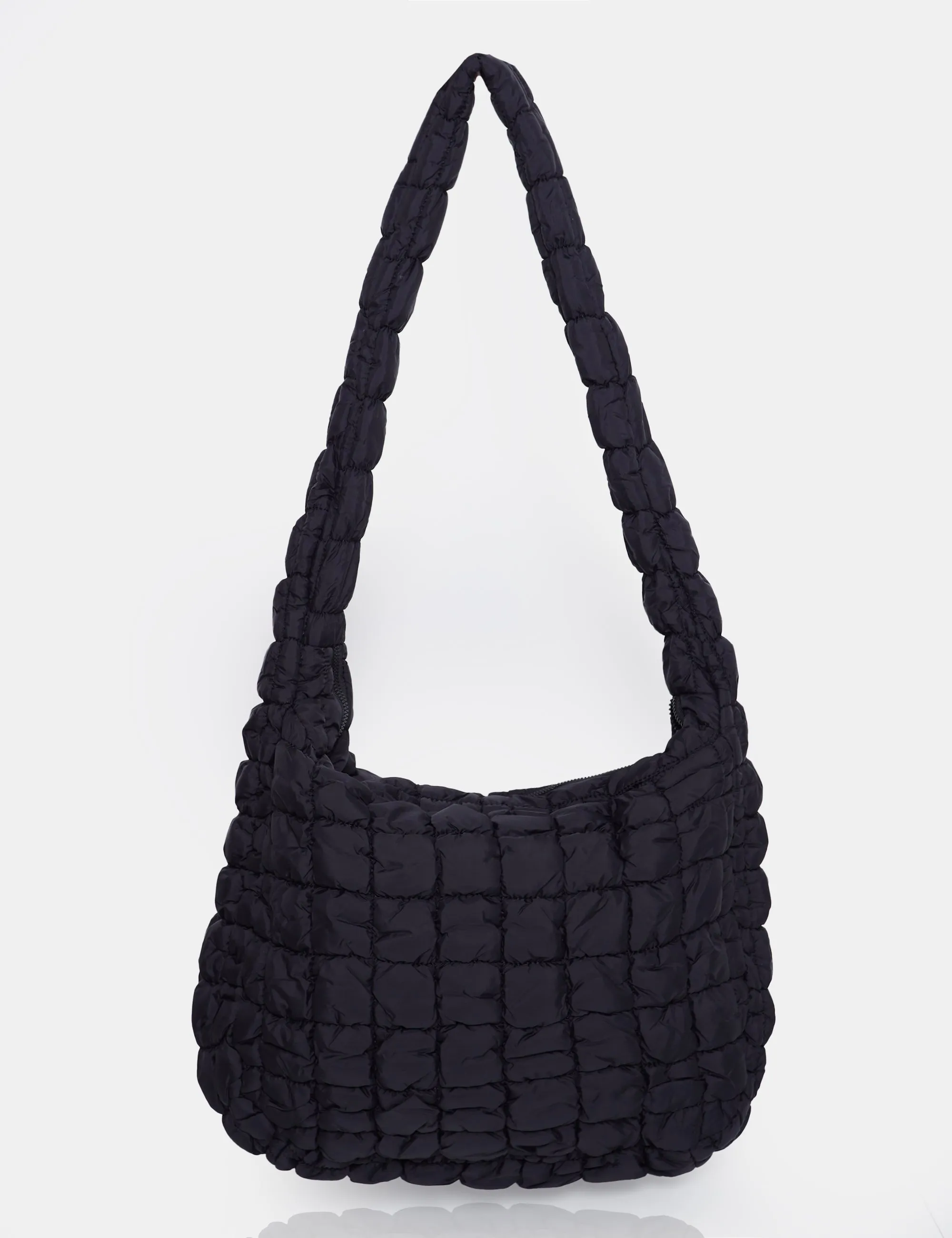 Noe Black Quilted Tote Shoulder Bag