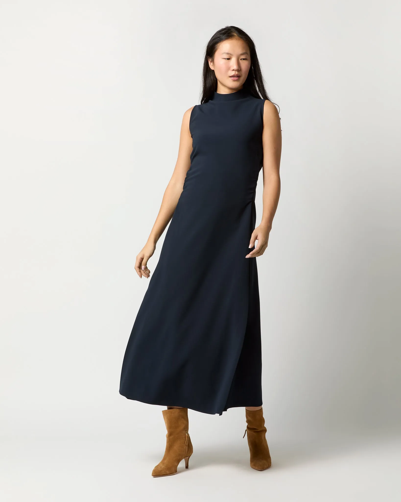 Olivia Dress in Ink Stretch Cady