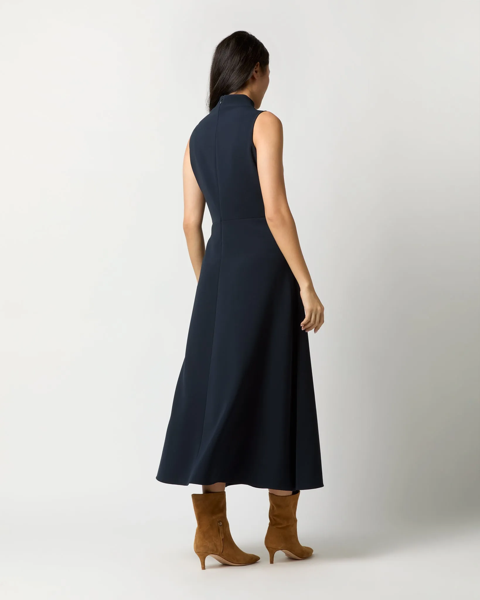 Olivia Dress in Ink Stretch Cady