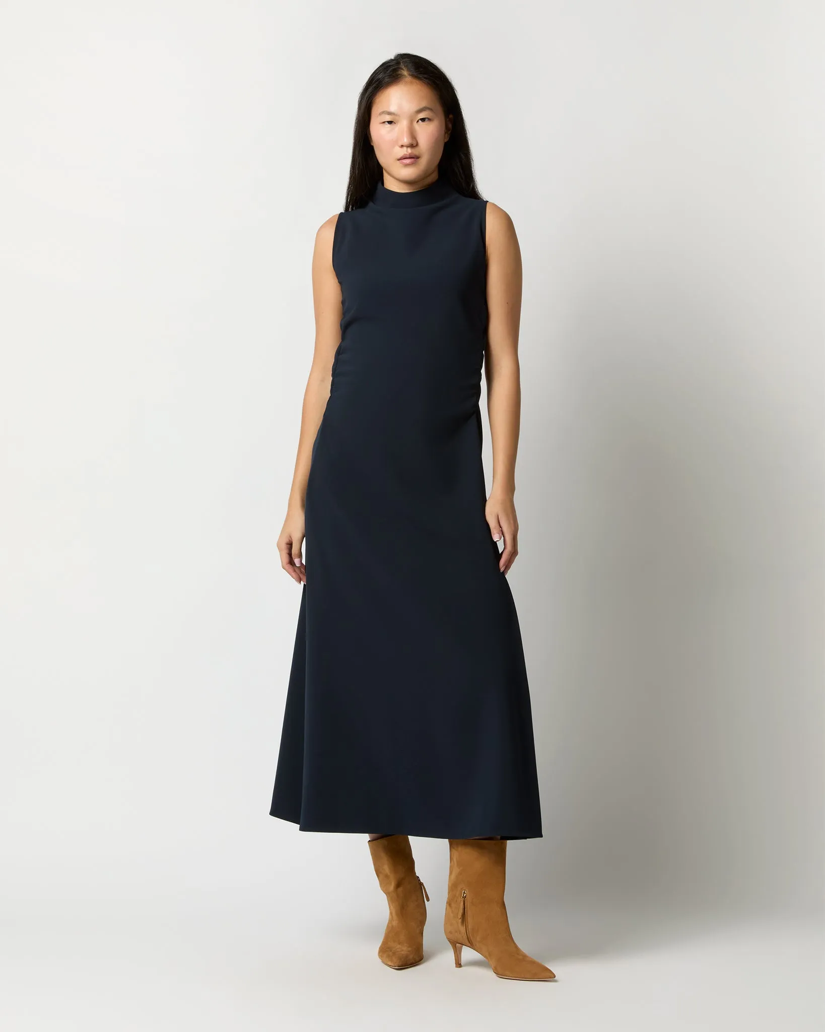 Olivia Dress in Ink Stretch Cady