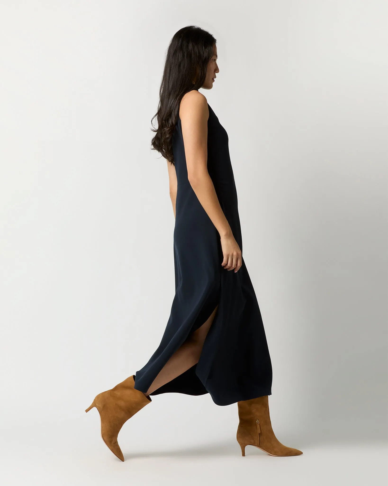 Olivia Dress in Ink Stretch Cady