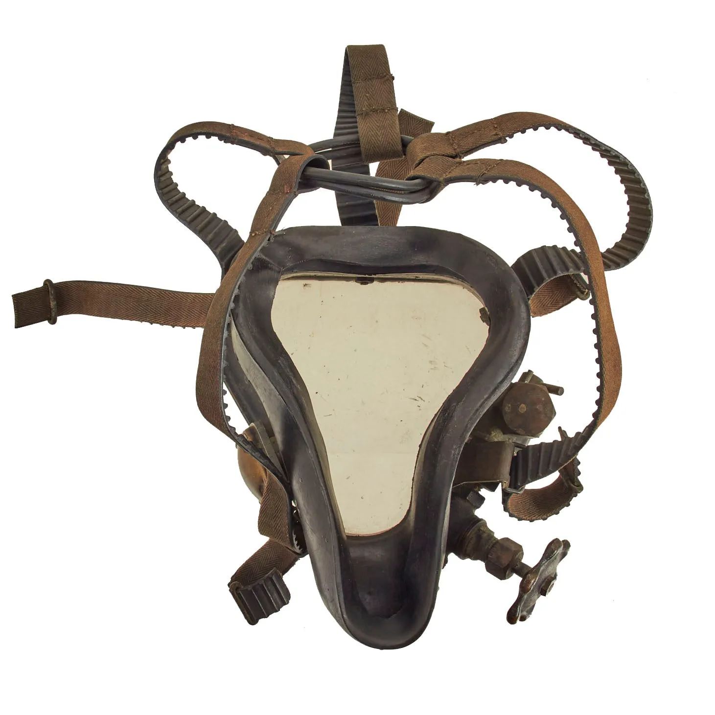 Original U.S. WWII IS Navy DESCO Jack Browne Full Face First Model Diving Mask With Breather Bag