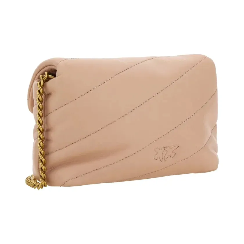 PINKO Chic Blush Quilted Crossbody Love Puff Bag