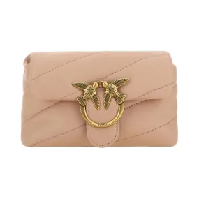 PINKO Chic Blush Quilted Crossbody Love Puff Bag