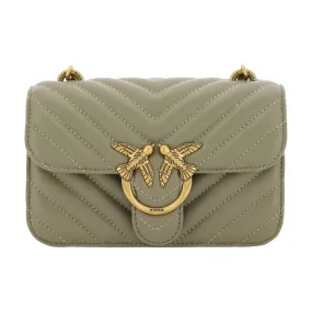 PINKO Chic Mini Love Bell Shoulder Bag in Noce Green