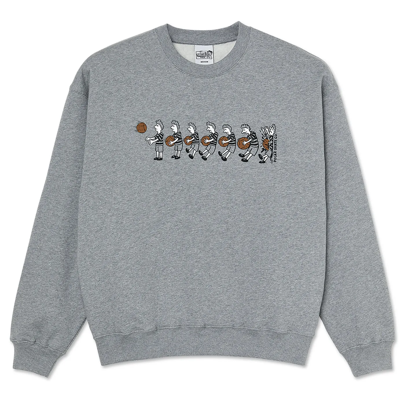 Polar Skate Co Basketball Crewneck Sweatshirt - Heather Grey