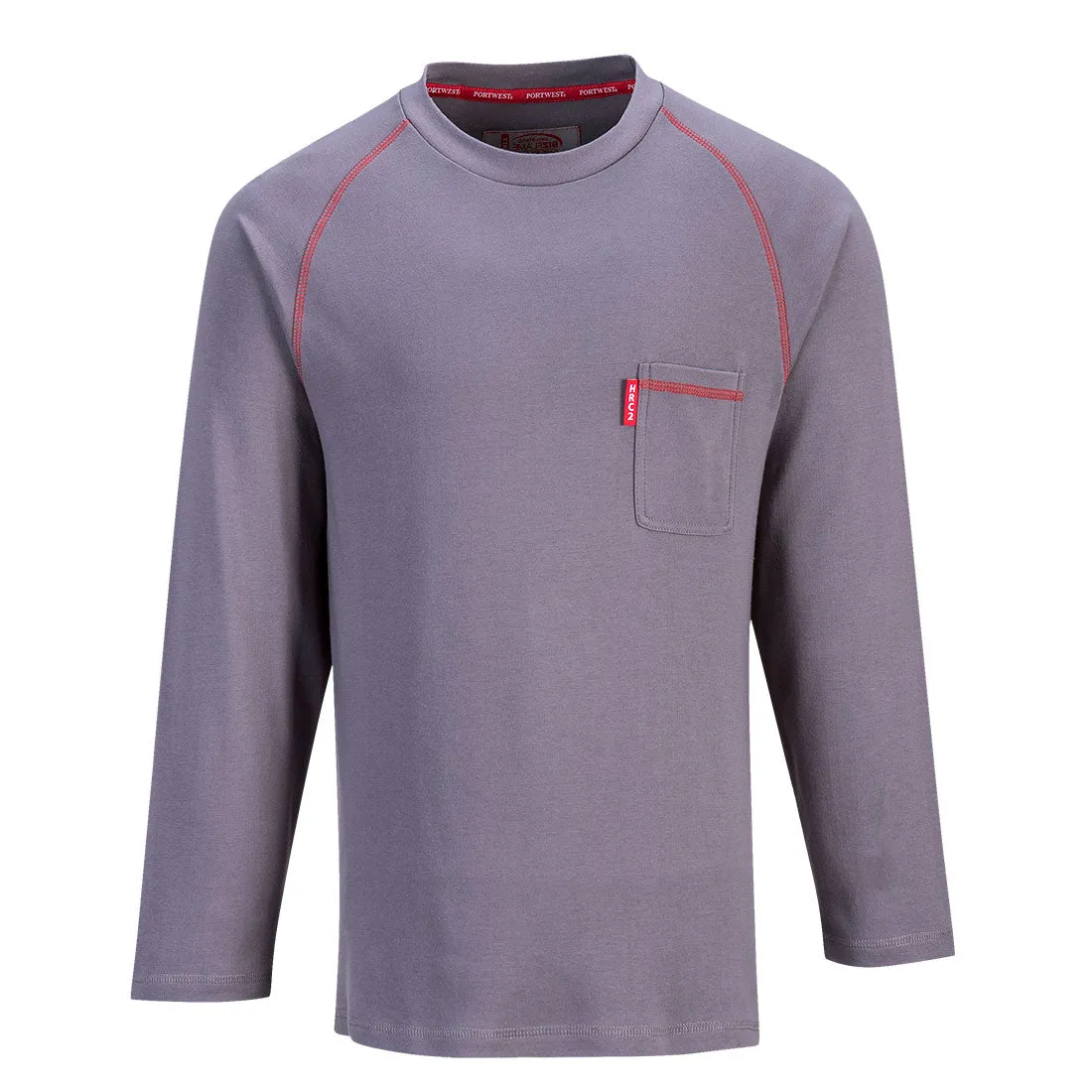 PORTWEST Crew Gray Long Sleeve FR T Shirt