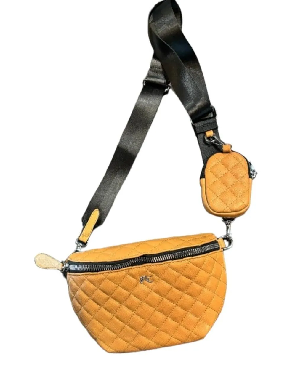 QUILTED CAMEL CROSSBODY BAG