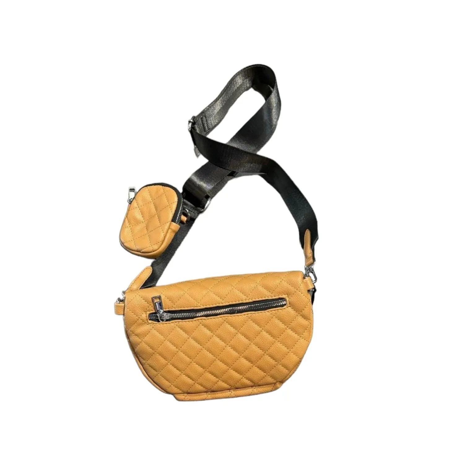 QUILTED CAMEL CROSSBODY BAG