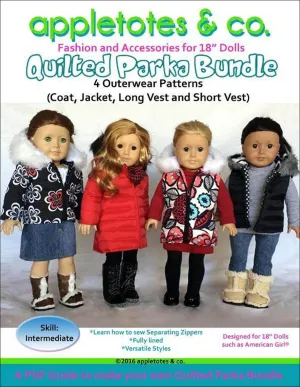 Quilted Parka Bundle Sewing Pattern for 18" Dolls