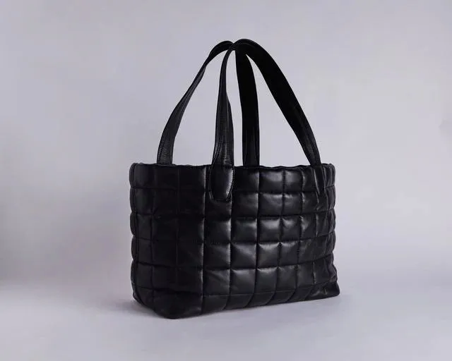 QUILTED TOTE BAG | Black