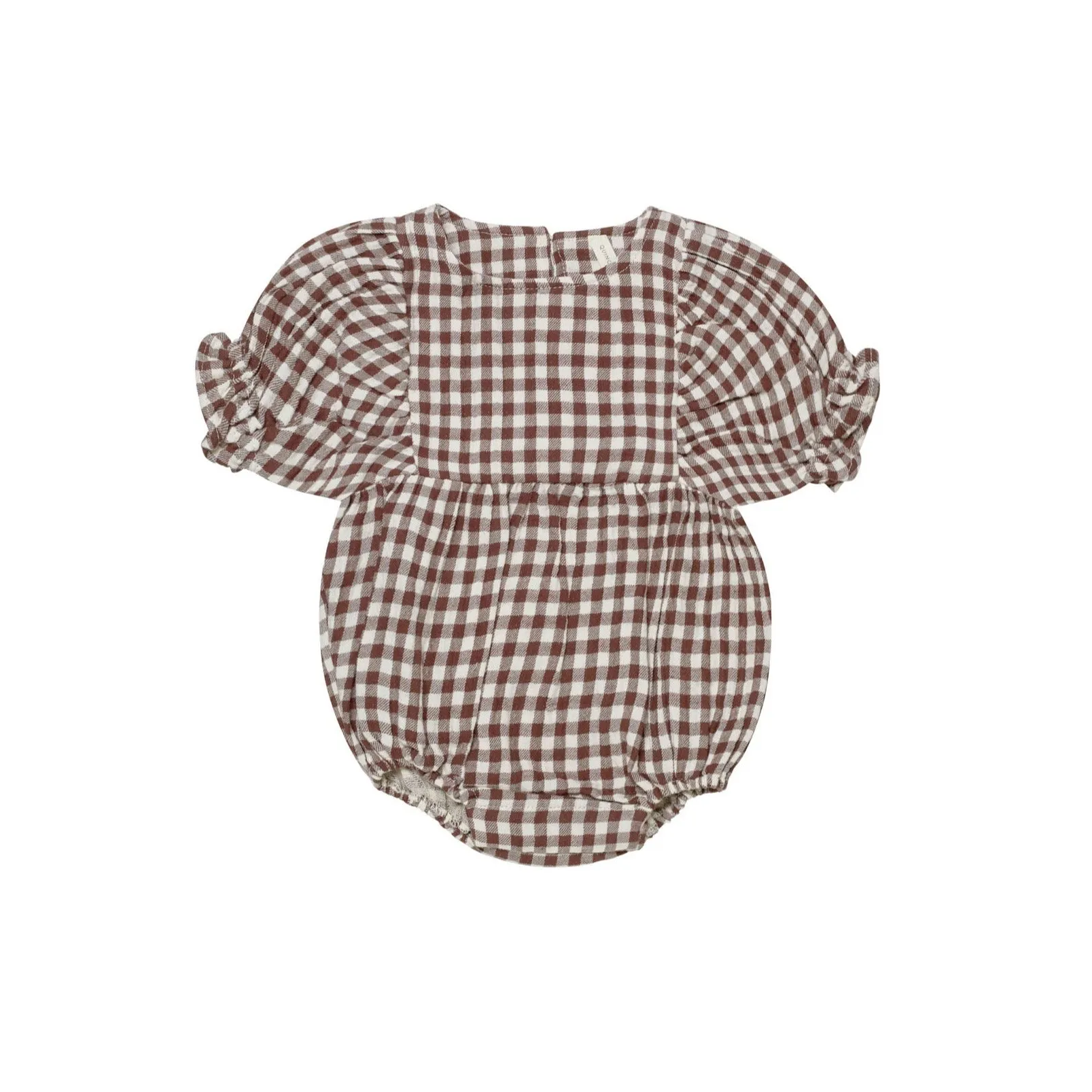 Quincy Mae Cosette Romper - Plum Gingham