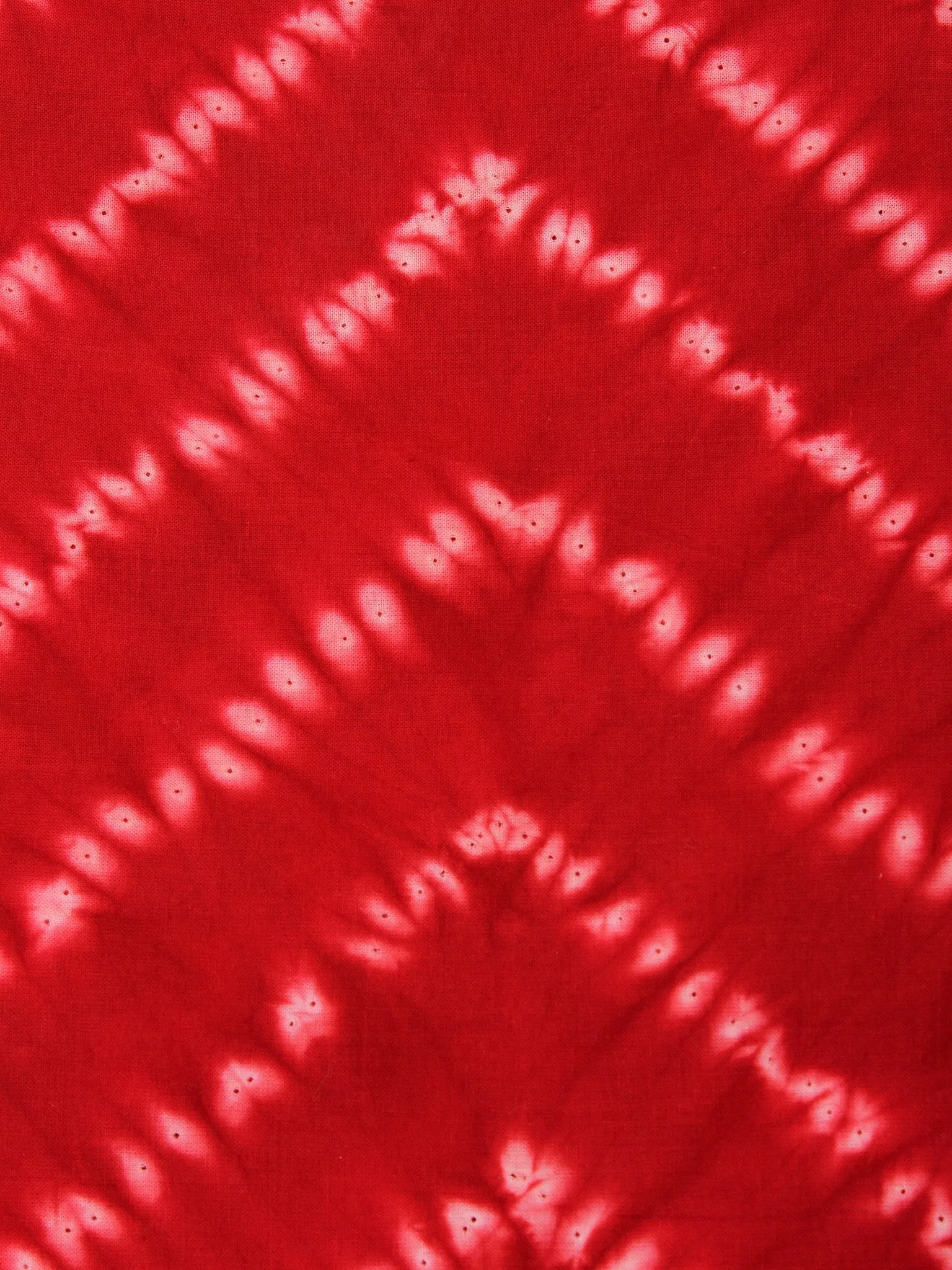 Red White Hand Shibori Dyed Cotton Fabric Per Meter - F0916276