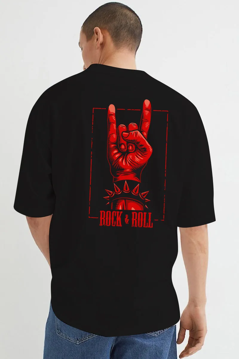 Rock & Roll Black Oversized T-Shirt