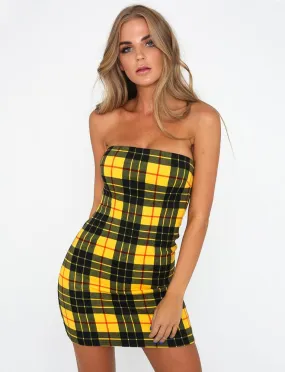 Sadie Dress - Yellow And Black Check