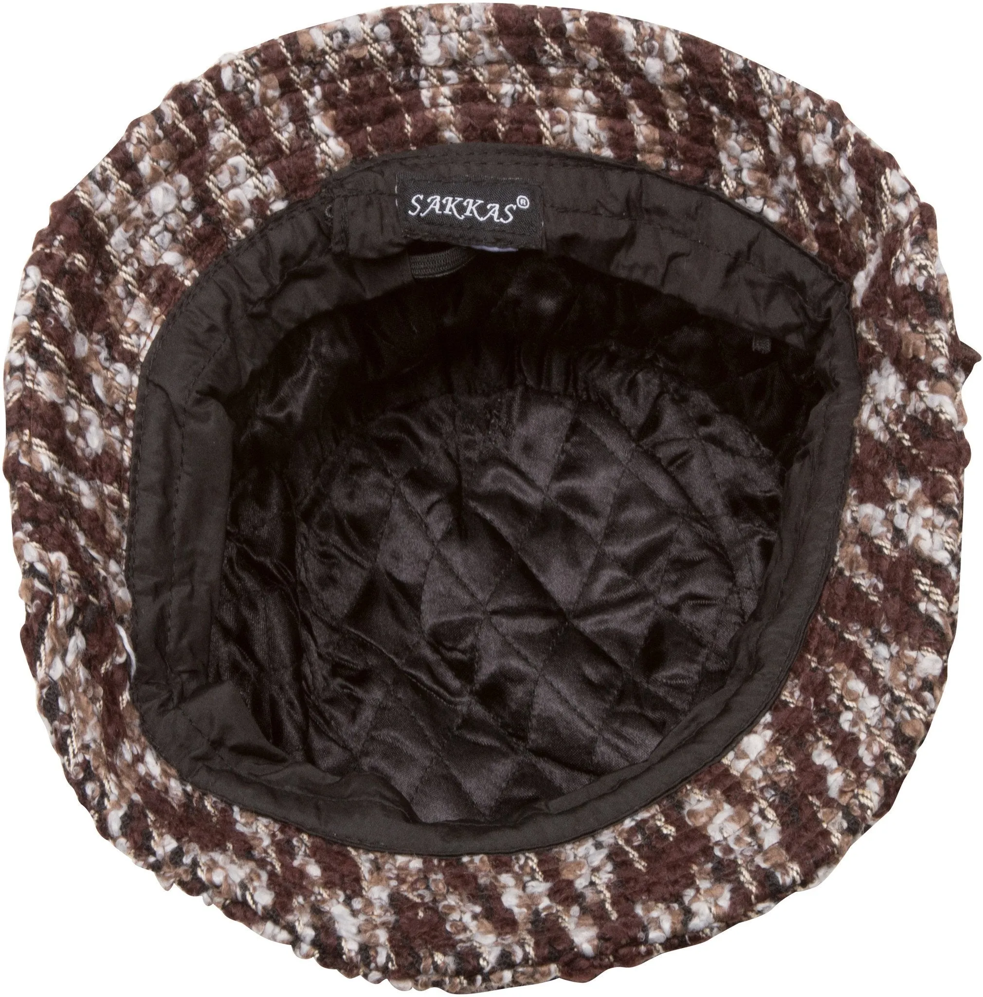 Sakkas Womens Wool Blend Foldable Cloche Bucket Winter Hat with Velvet Flower Accent