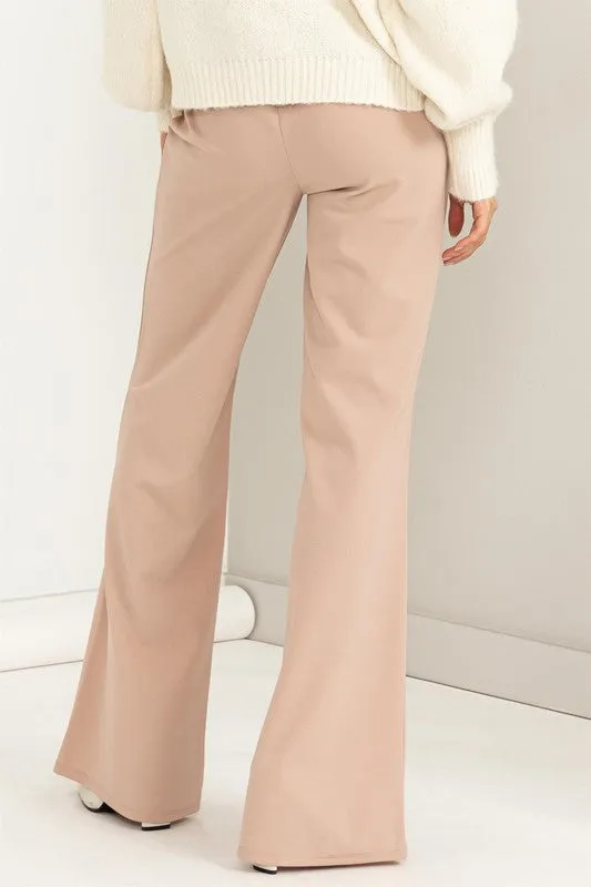 Seeking Sultry High-Waisted Tie Front Flared Pants