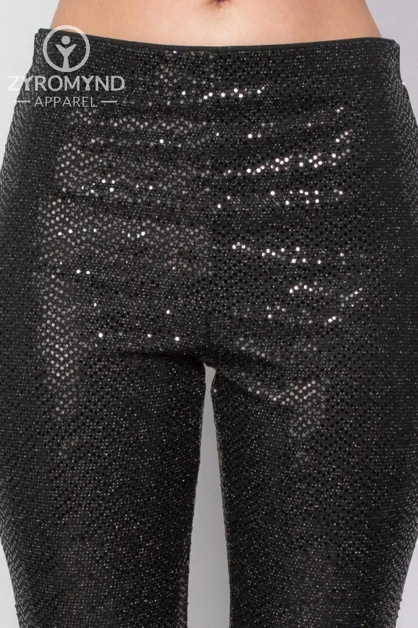 Sequined Fit & Flare Midrise Pants