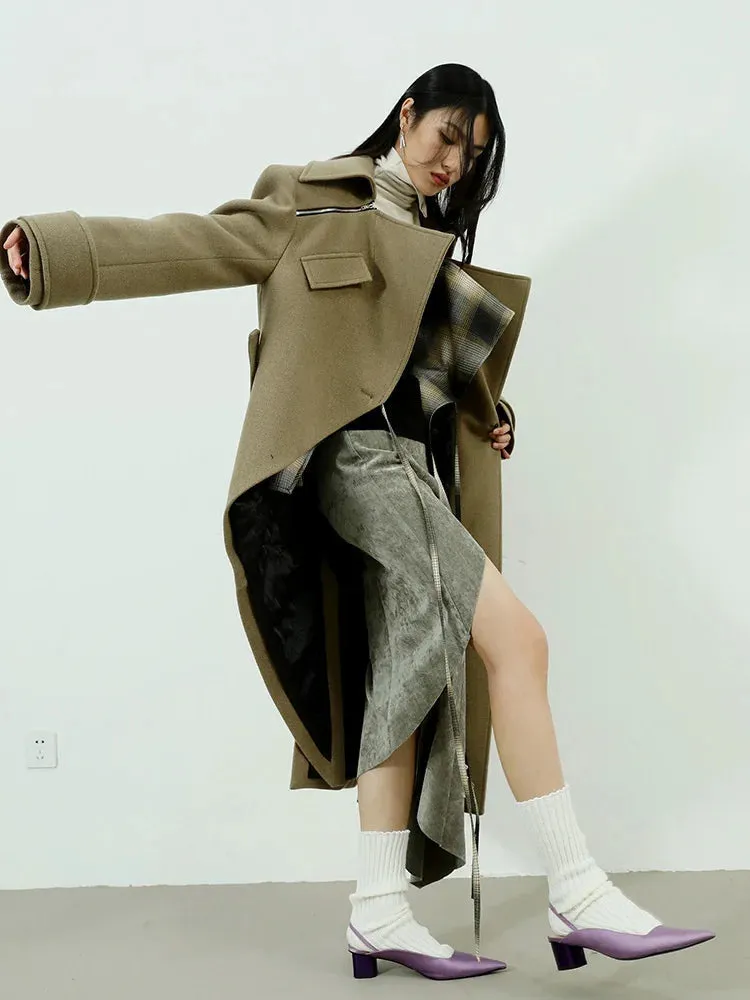 Shunta Asymmetric Lapel Coat