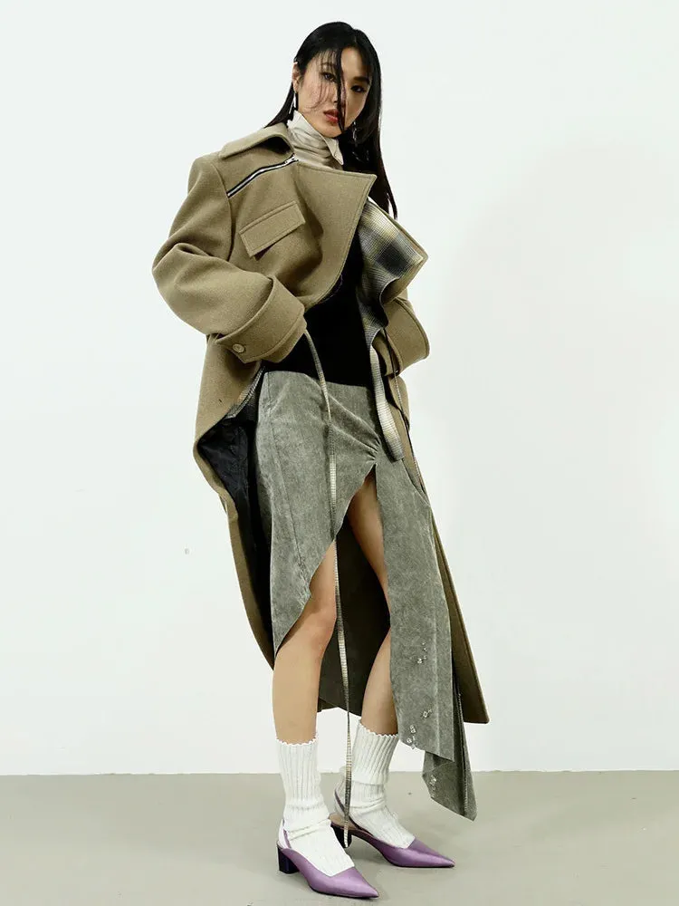 Shunta Asymmetric Lapel Coat