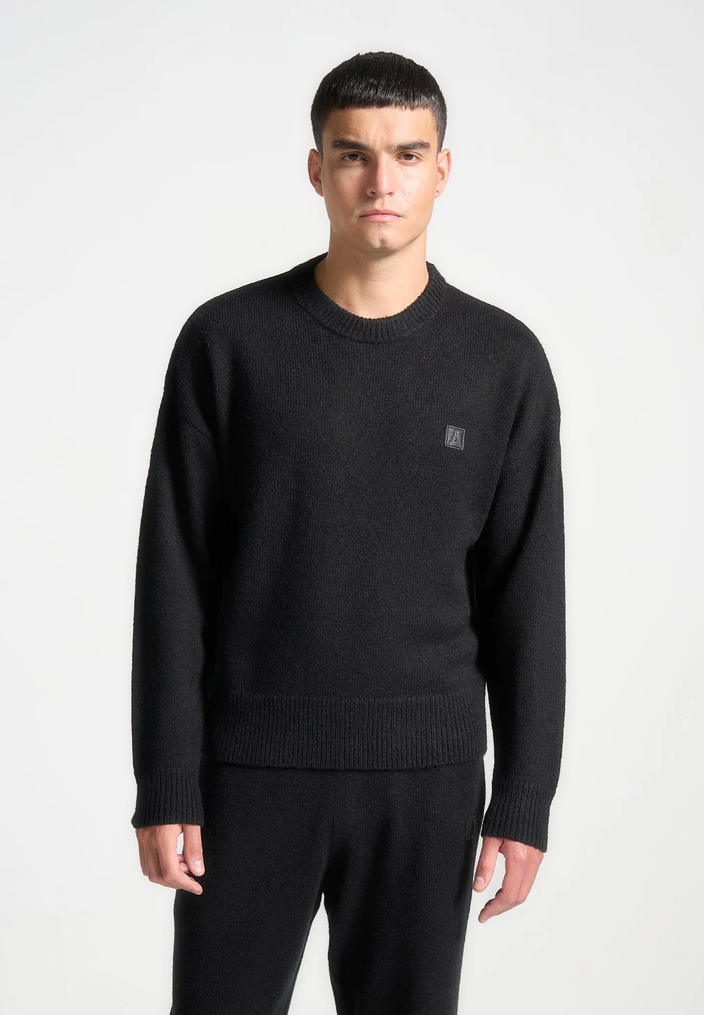 Signature Mohair-Blend Crewneck Jumper - Black