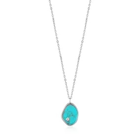 Silver Tidal Turquoise Necklace