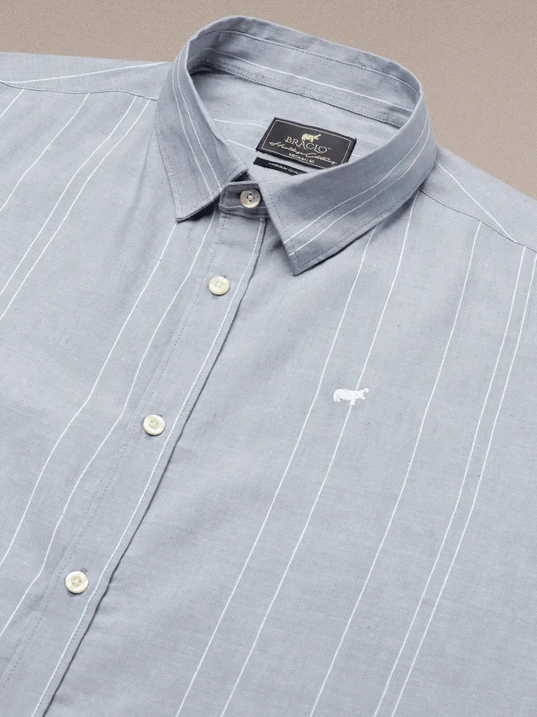 Sky Lines Half Linen Shirt